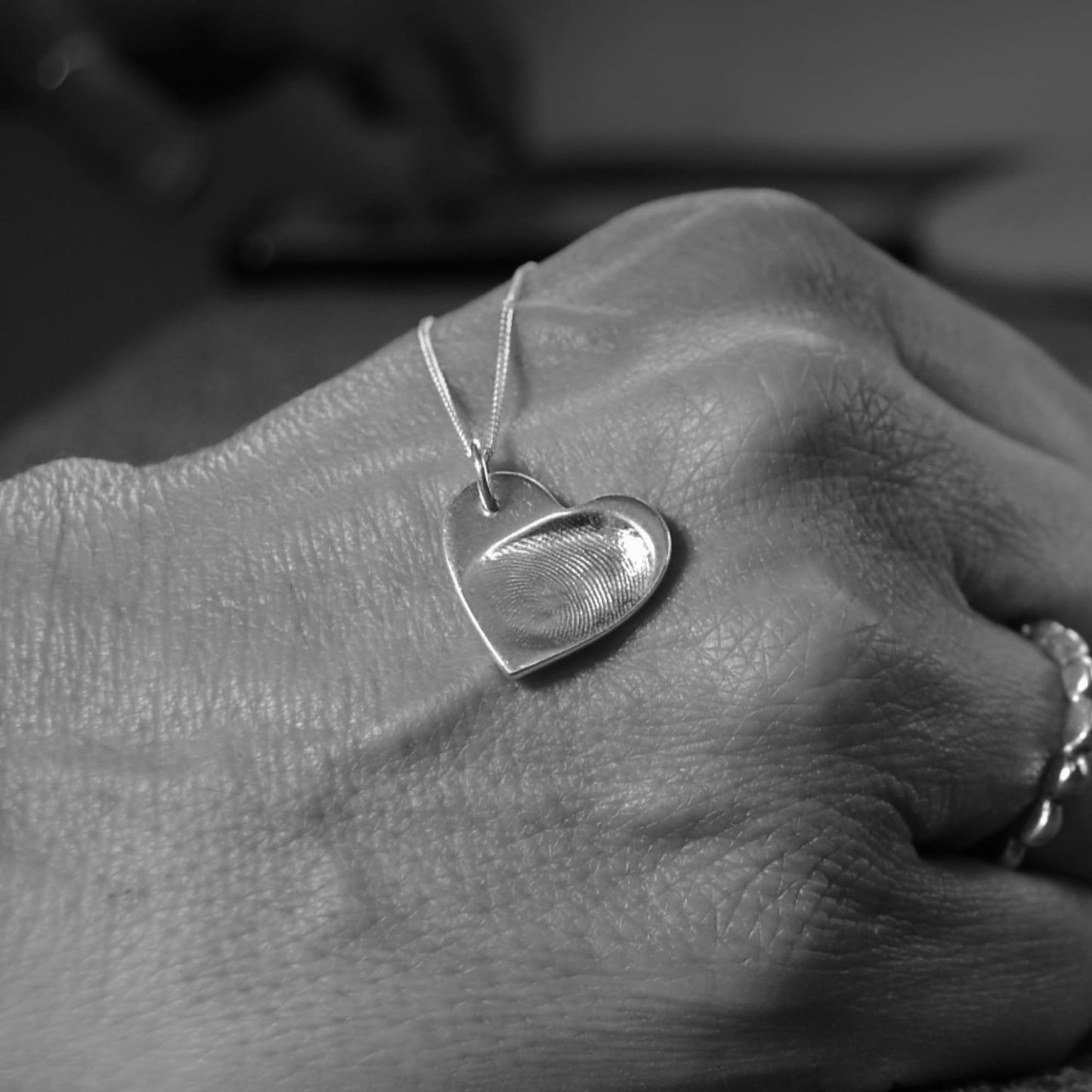 Custom Silver Finger Print Charm