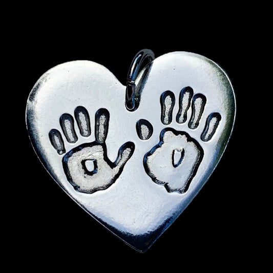 Custom Silver Handprint Charm