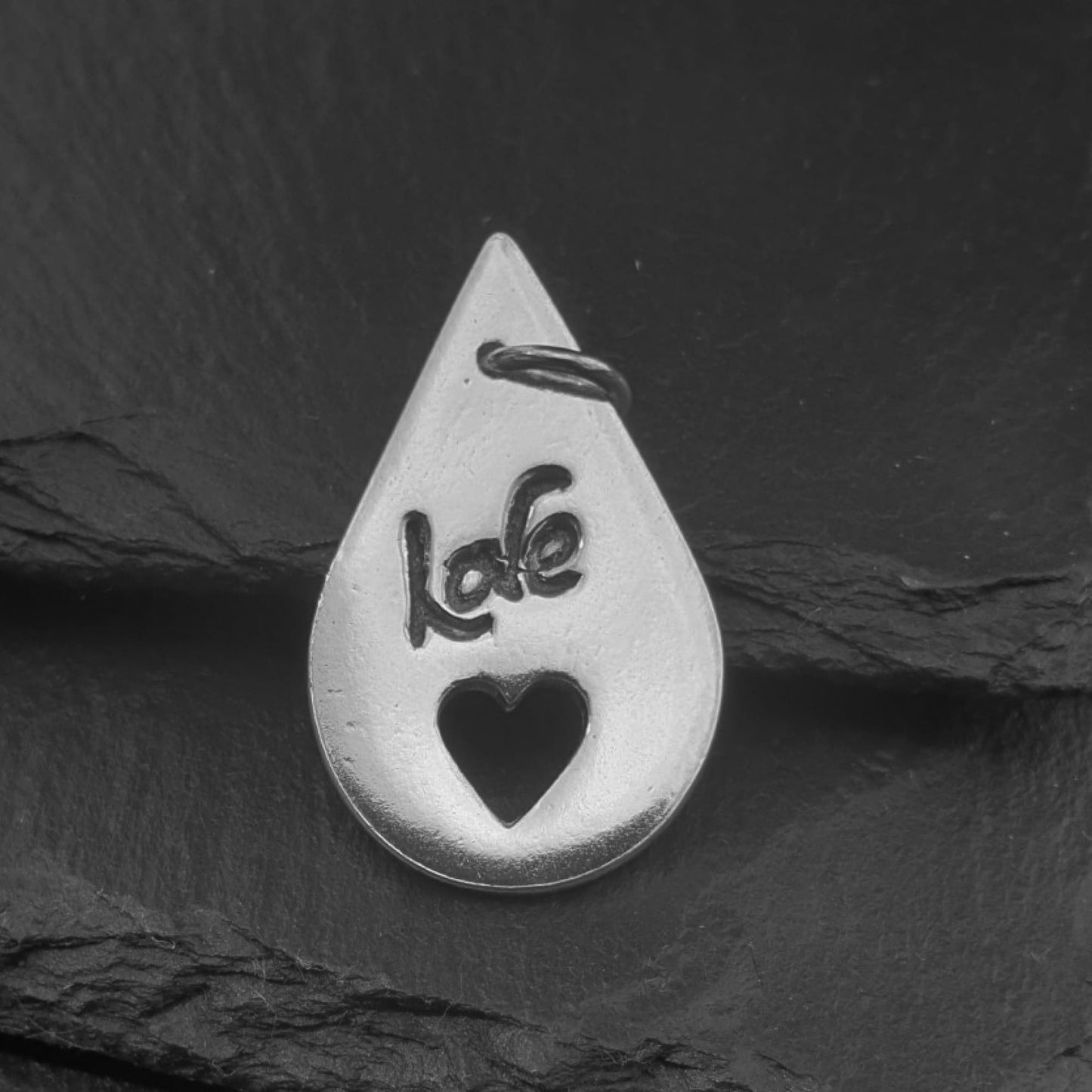 Custom Handwriting on Silver Print Charm