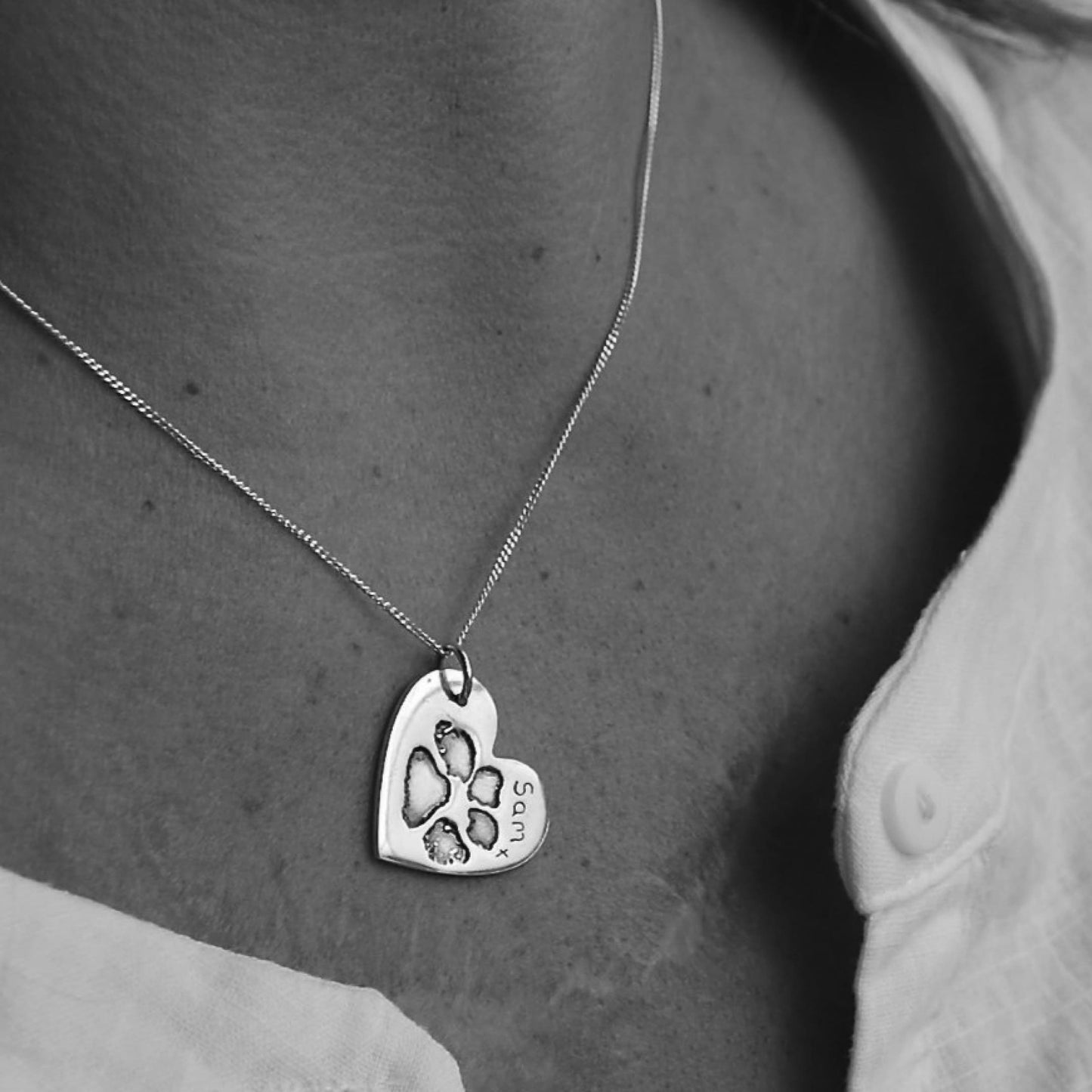 Custom Silver Pet Print Charm