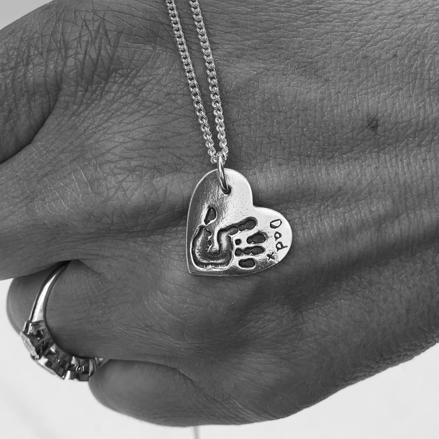 Custom Silver Handprint Charm
