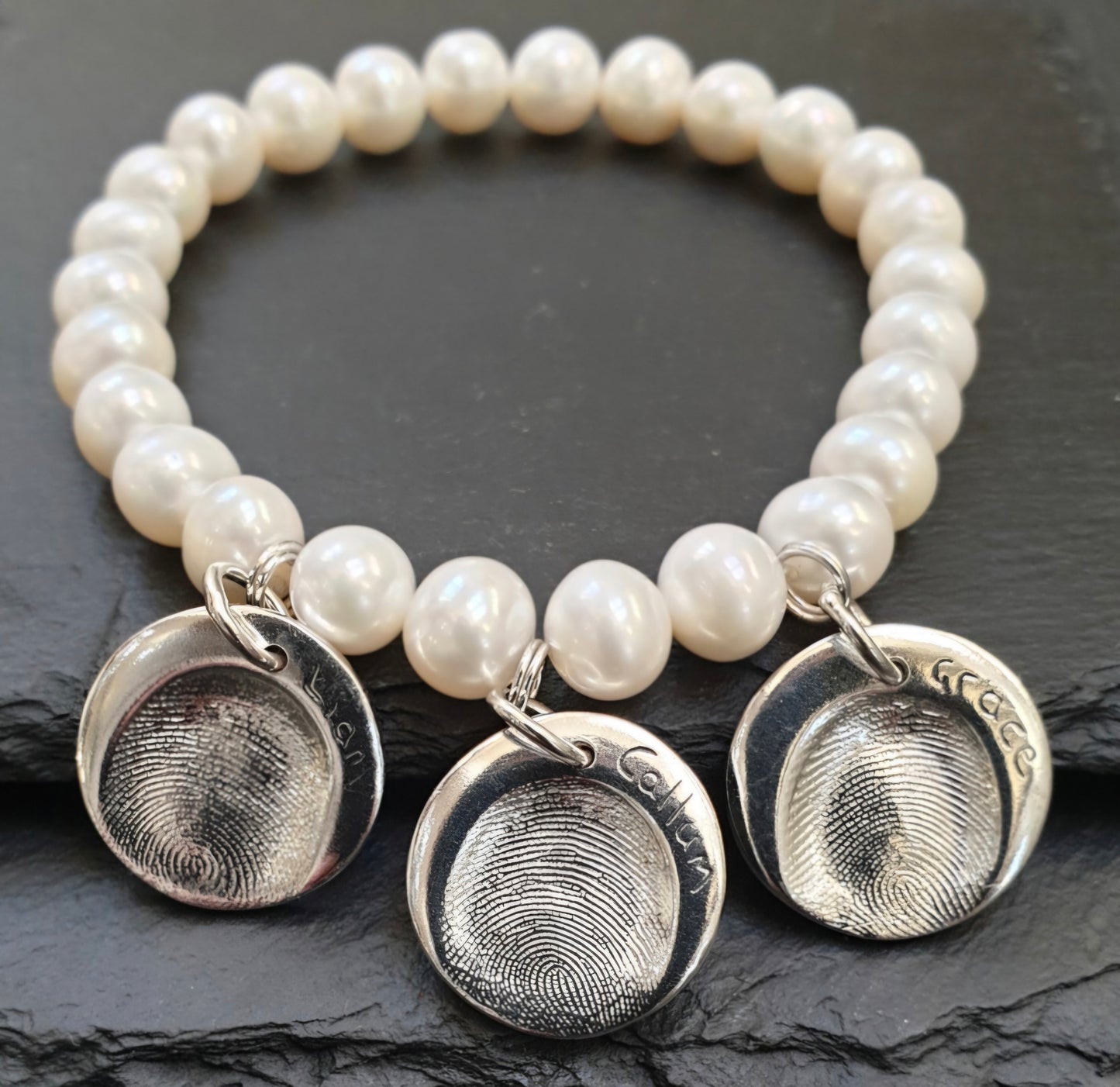 Custom Silver Finger Print Charm