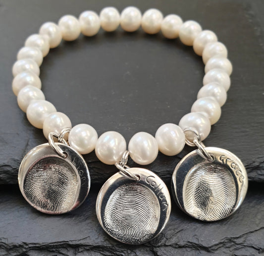 Custom Silver Finger Print Charm